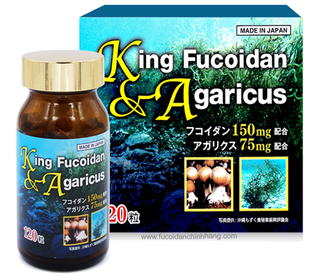 King Fucoidan & Agaricus Japan, hộp 30 viên